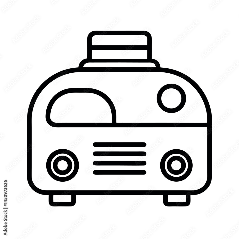 Outline of a Car Air Purifier with Line Art Vector Outline of a Car Air Purifier with Line Art Vector