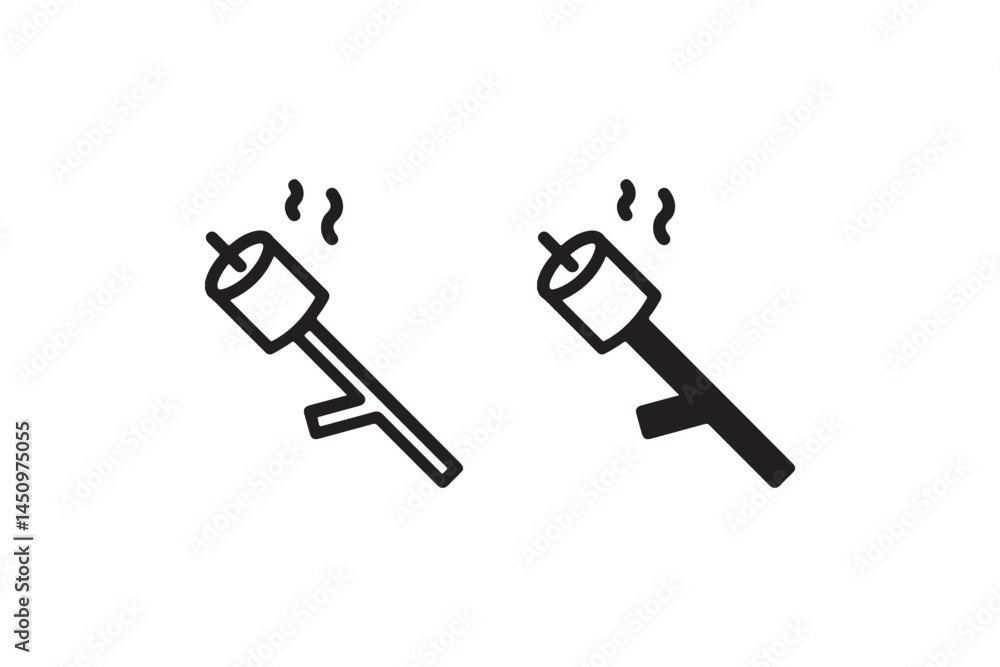 Roasting marshmallow icon in vector style Vector Roasting marshmallow icon in vector style Vector