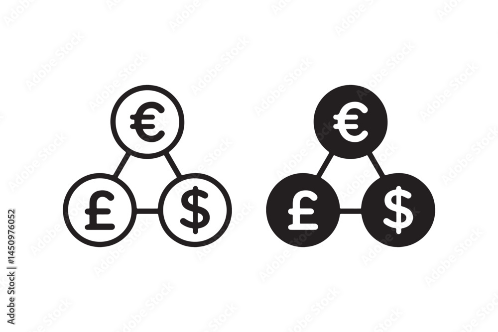 Fototapeta premium Currency exchange network with dollar euro pound Vector