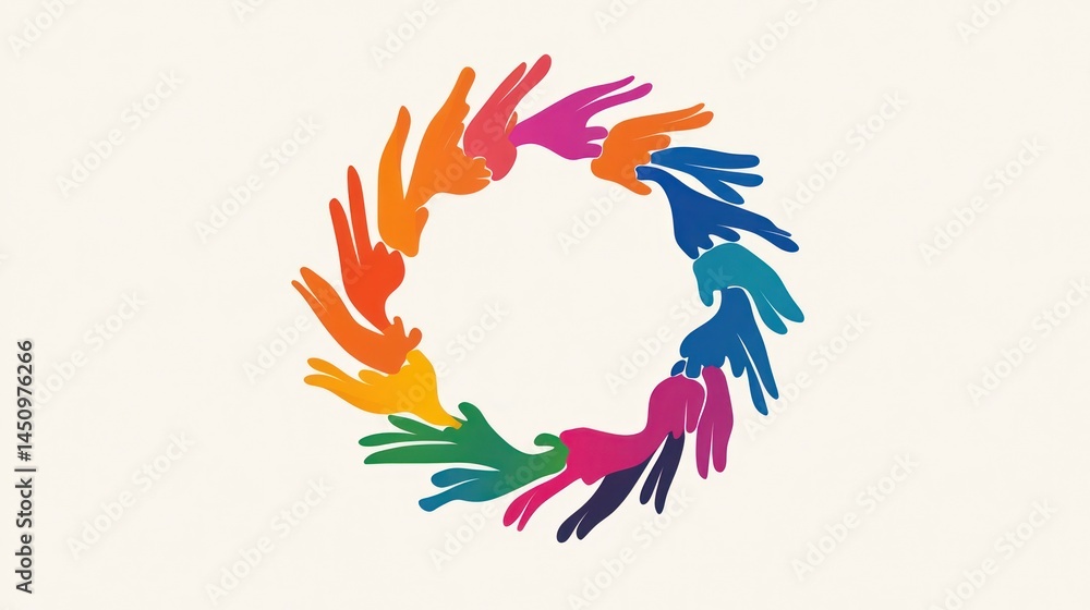 Colorful hands circle graphic design Colorful hands circle graphic design