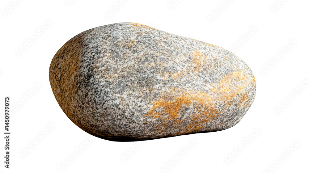 Smooth speckled beach pebble with tan markings, cut out transparent Smooth speckled beach pebble with tan markings, cut out transparent
