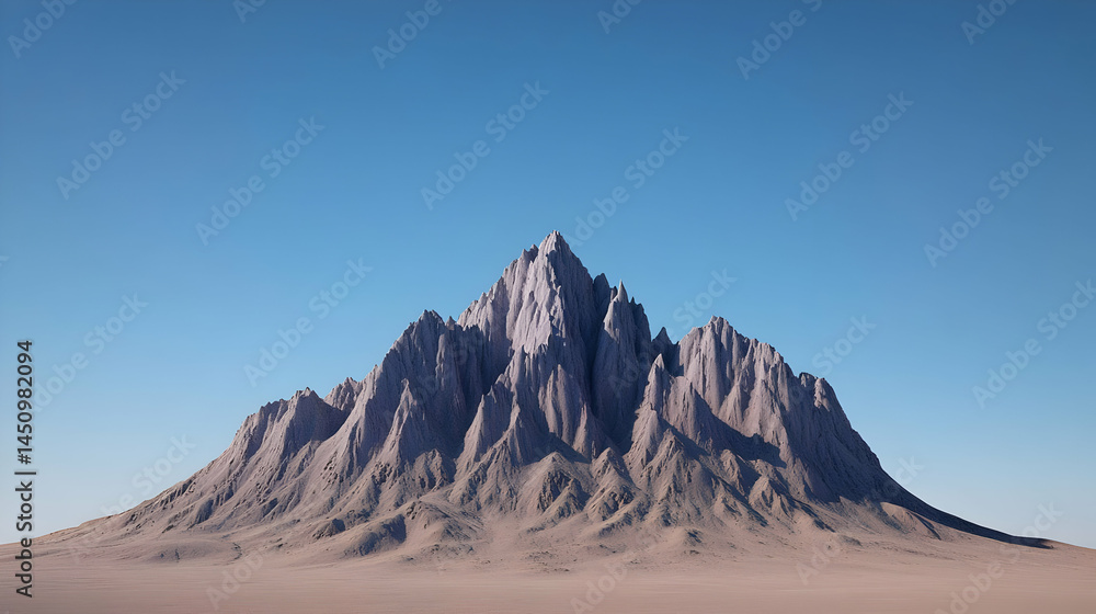 Isolated Light Gray Mountain In Desert Landscape Isolated Light Gray Mountain In Desert Landscape