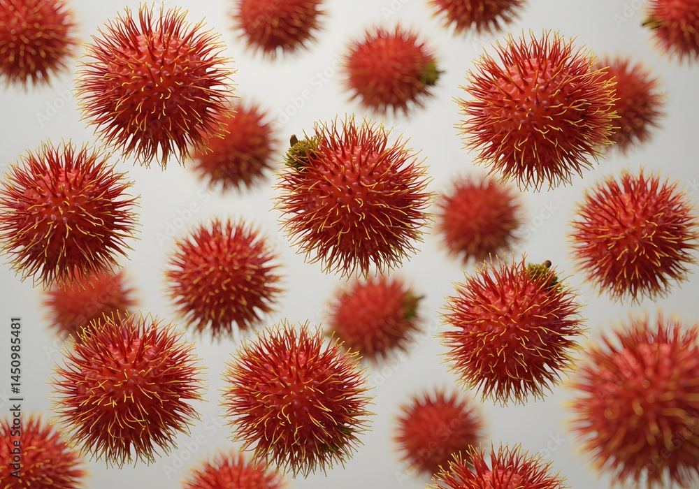 Rambutan Fruit Background Red Tropical Pattern Texture Rambutan Fruit Background Red Tropical Pattern Texture