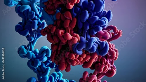 Underwater Color Clouds Swirling Gracefully in Slow Motion with Dreamlike Patterns