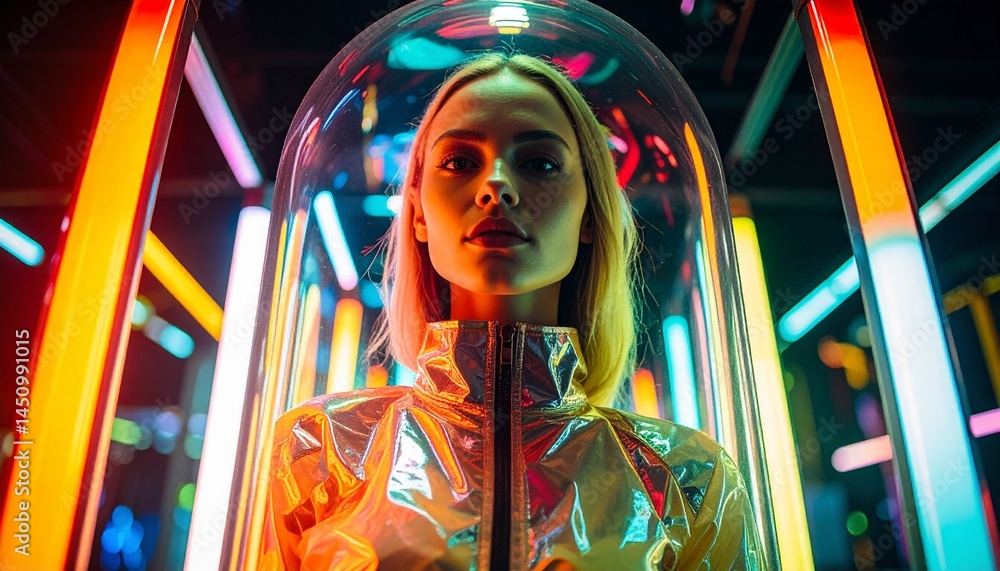 Fototapeta premium The capsule acts as a portal to another realm.