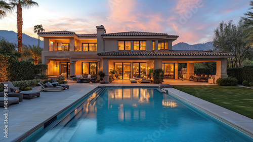 Luxury real estate home with pool and sunset views for sale in california dream house architecture design