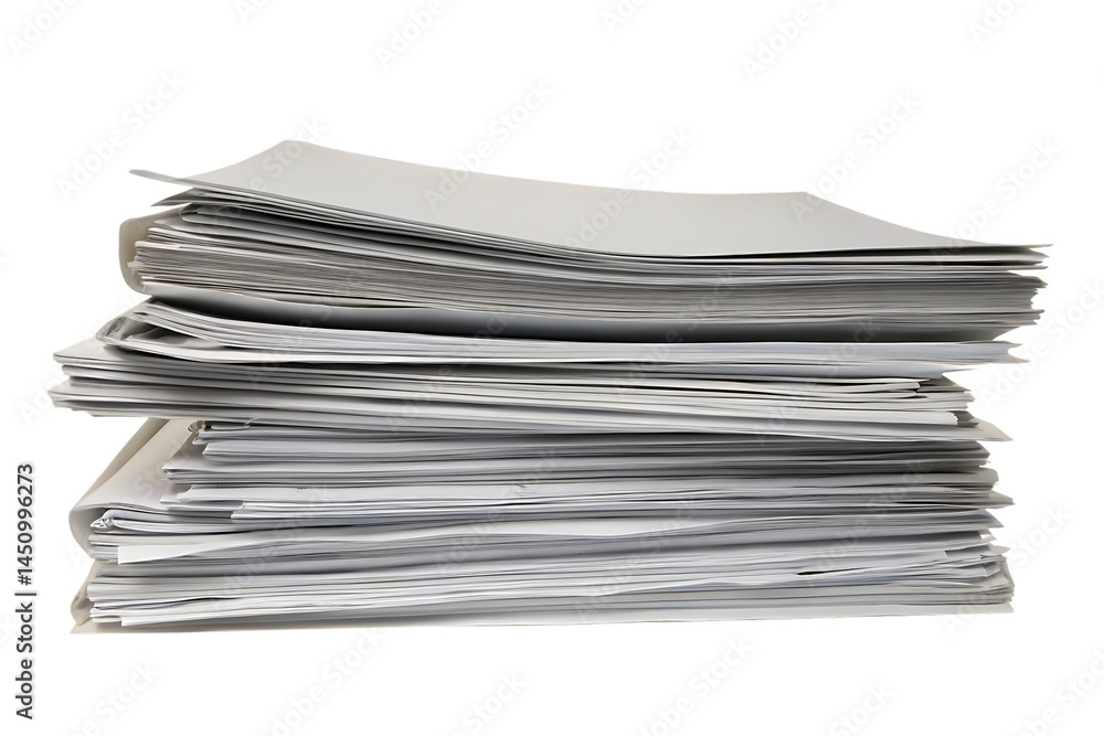 Stack Of Business Documents Papers. Isolated on Transparent background ,PNG Stack Of Business Documents Papers. Isolated on Transparent background ,PNG