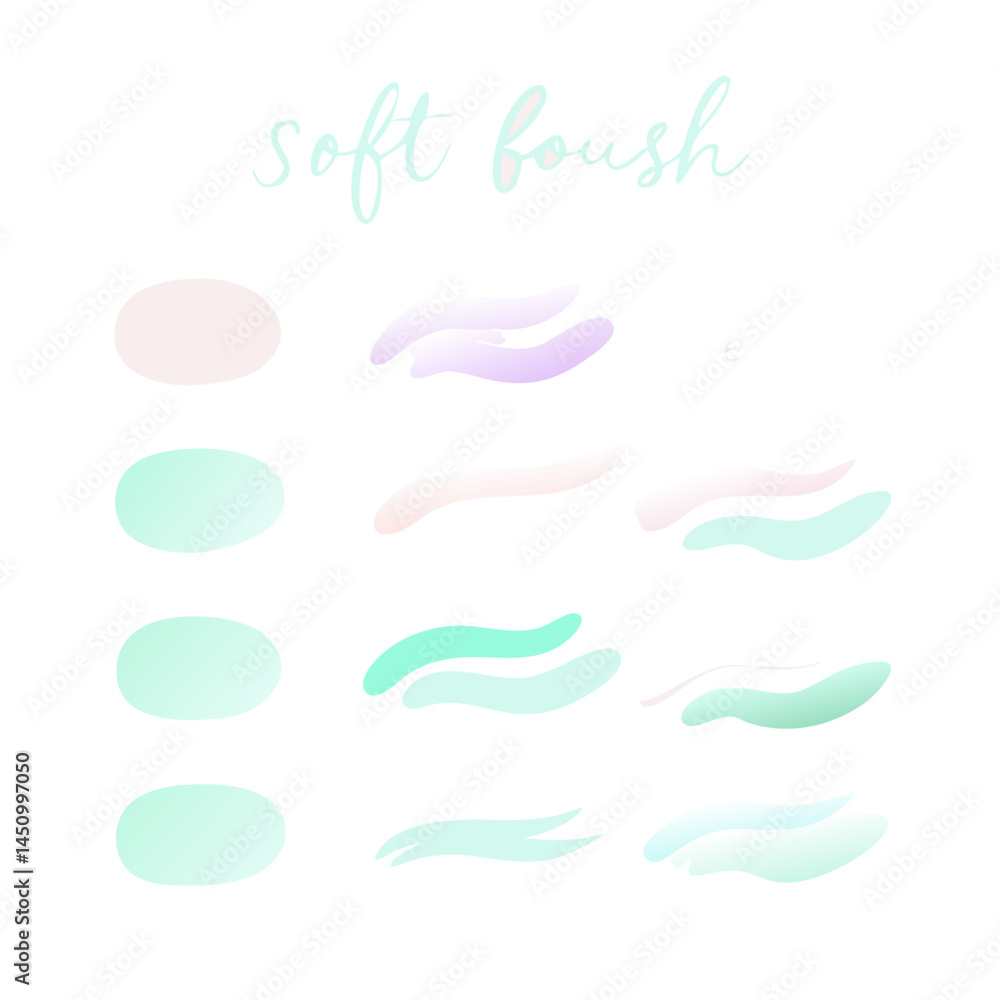 Abstract Soft Brushstrokes In Pastel Shades On Black Background Illustration Abstract Soft Brushstrokes In Pastel Shades On Black Background Illustration