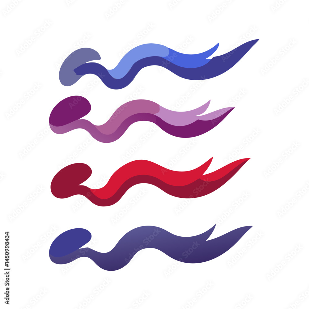 Abstract Wavy Ribbons Vector Graphic Design With Gradient Colors On Black Background Abstract Wavy Ribbons Vector Graphic Design With Gradient Colors On Black Background