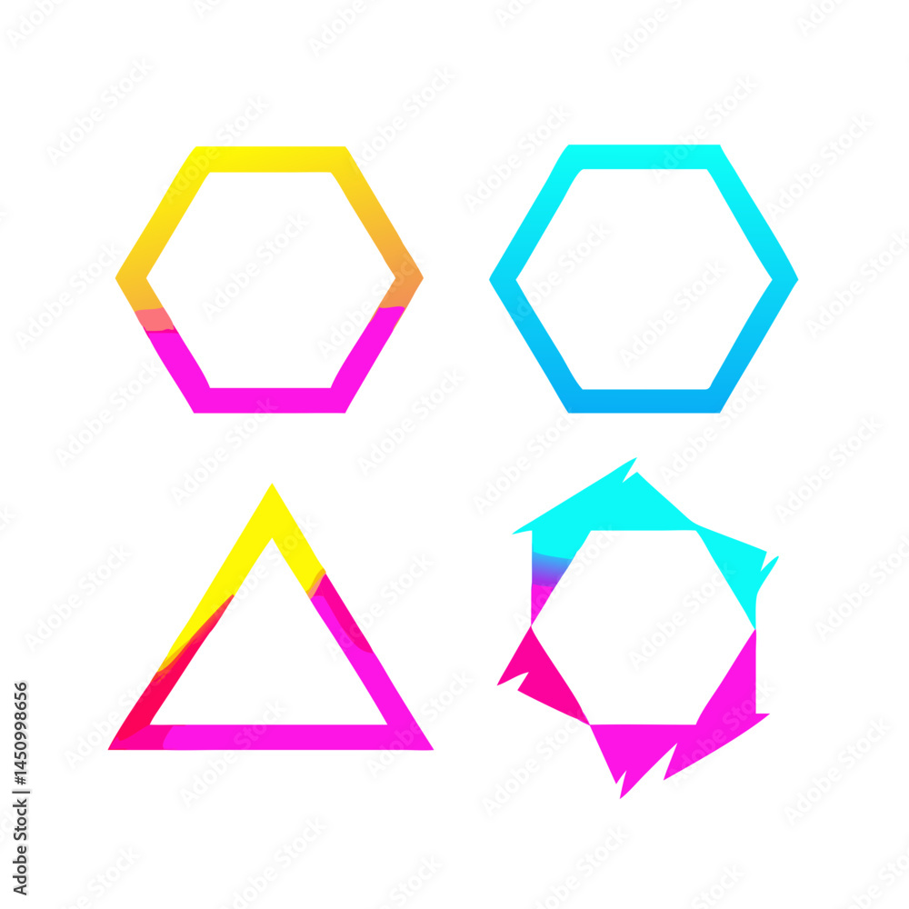Geometric Shapes With Vibrant Gradient Colors On A Black Background Design Elements Geometric Shapes With Vibrant Gradient Colors On A Black Background Design Elements
