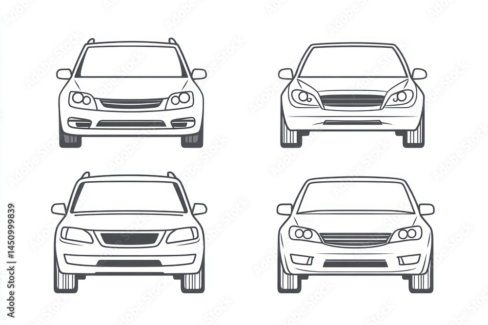 Front view car models comparison Front view car models comparison