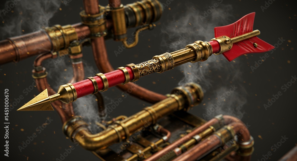 Naklejka premium Steampunk arrow detailed design