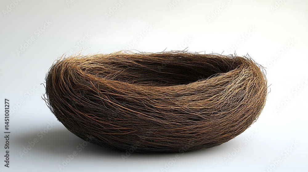 Fototapeta premium Intricate Bird Nest Made Of Twigs Detailed Natural Woven Texture High Resolution Photo