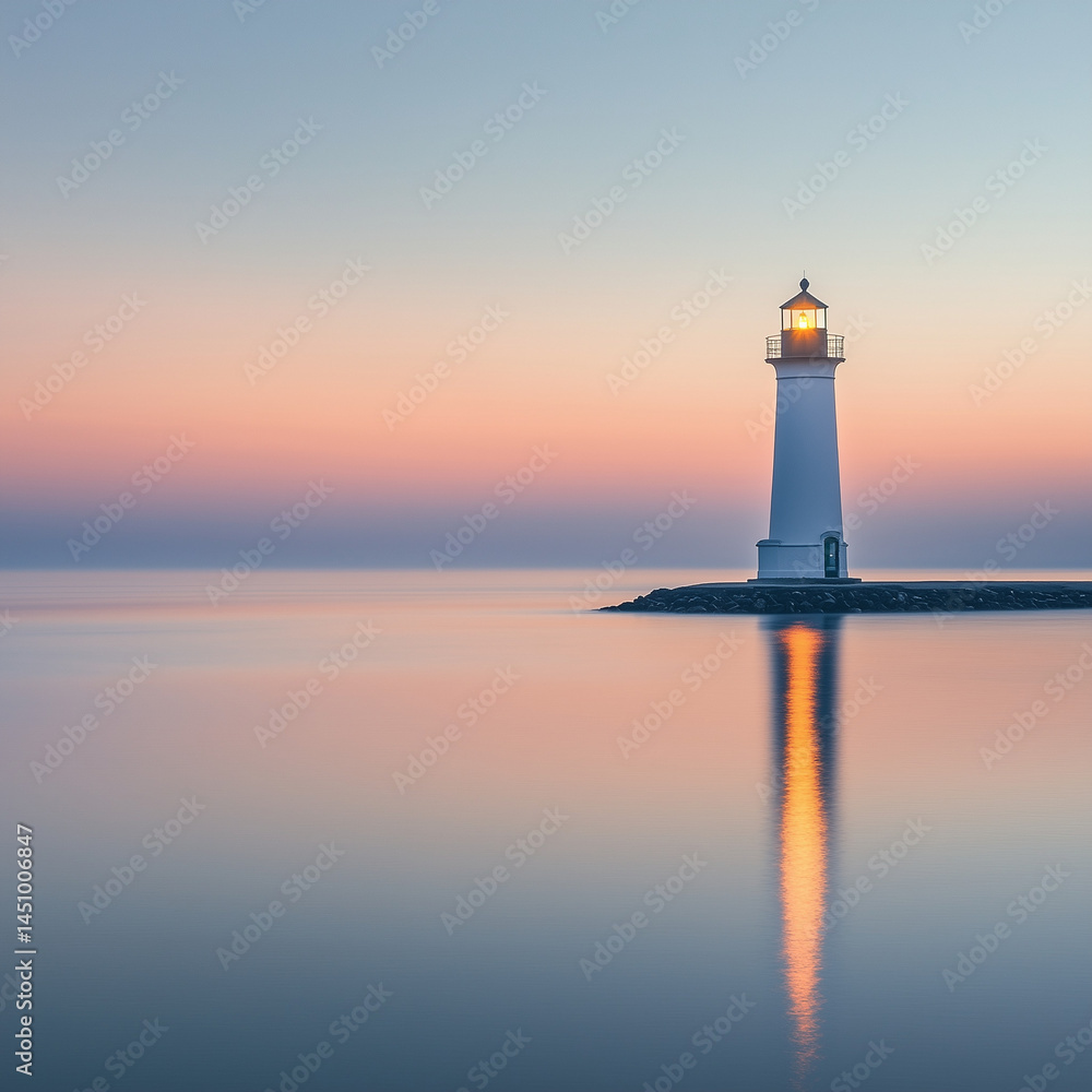 Serene Lighthouse at Dawn Serene Lighthouse at Dawn