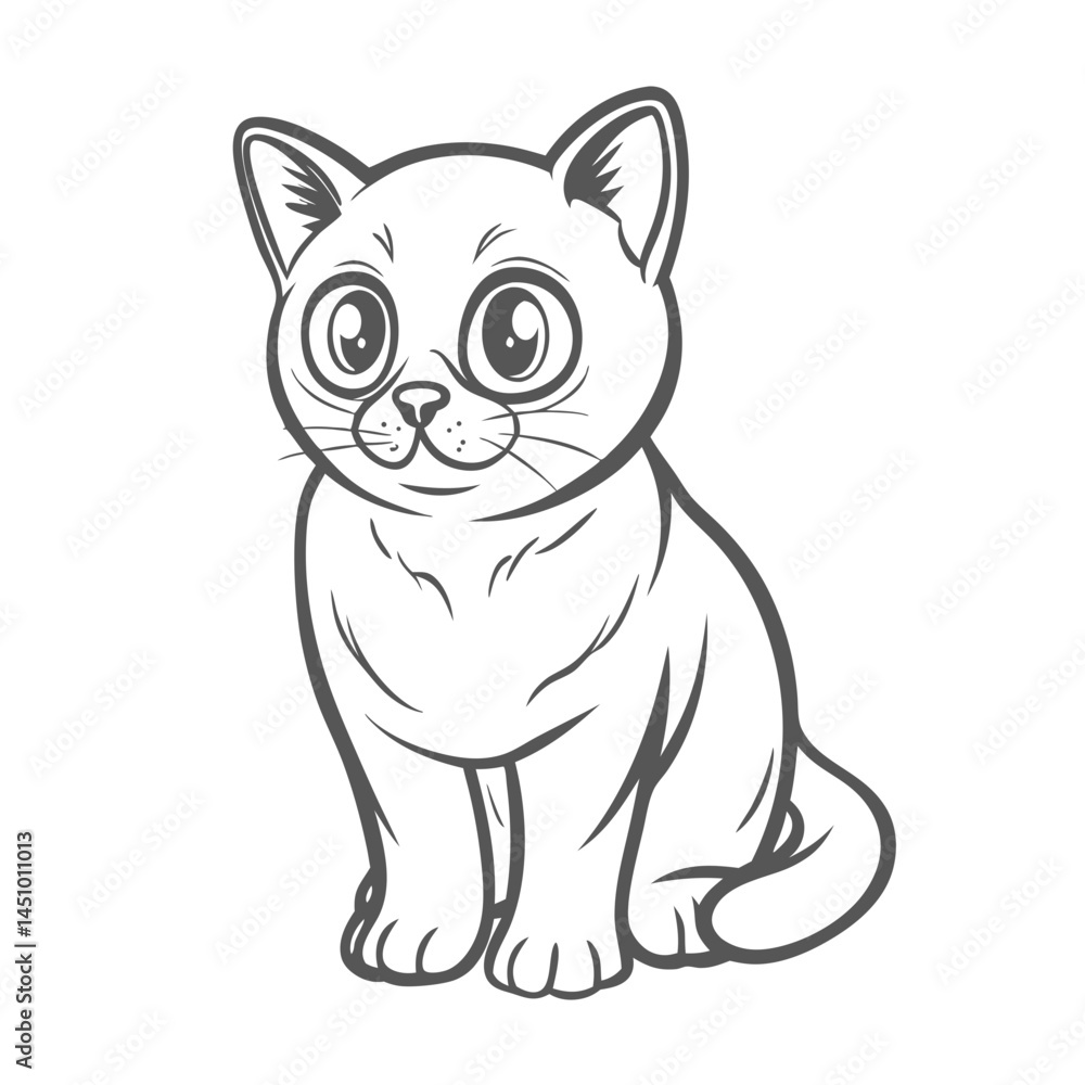 Cute Burmese Cat Cartoon Illustration Cute Burmese Cat Cartoon Illustration
