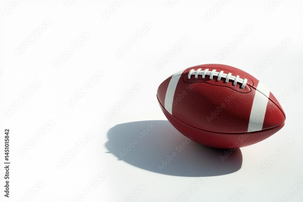 American football with shadow on white background , white, illustration, focus American football with shadow on white background , white, illustration, focus