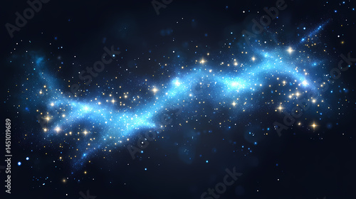 Blue sparks of dust and blue stars shine with special light. christmas light effect. blue sparkling particles of magic dust. png. [Corroded Realms] | Amber Dust | golden residue. Illustration