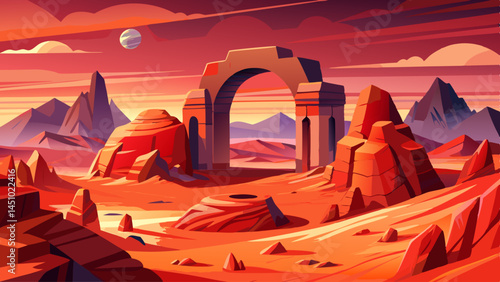 Wadi Rum's red dunes and stone arches create a surreal, Martian landscape