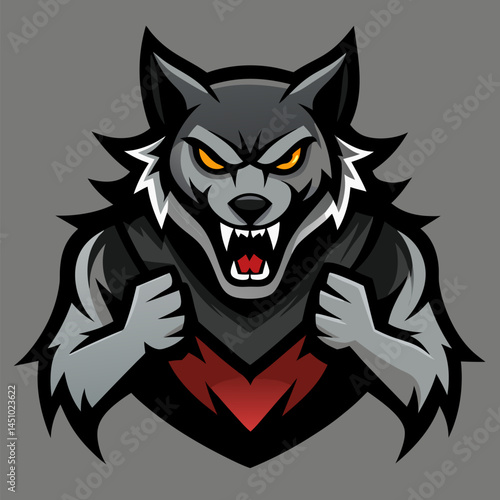 Fierce Wolf Illustration: A menacing wolf with a stern gaze bares its teeth. Capturing raw, animalistic power.