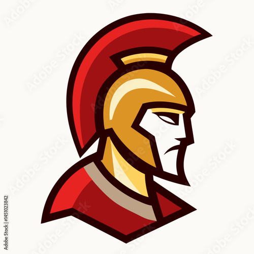 Valor and Vigilance: A stylized portrait of a formidable warrior in battle armor, his gaze fixed with unwavering resolve and strength.