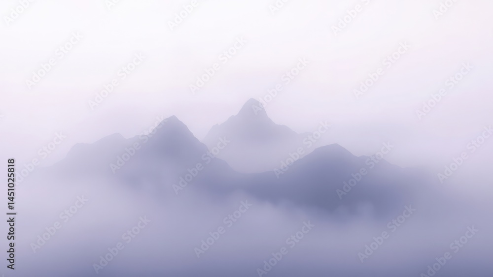 Fototapeta premium Tranquil View of Distant Misty Mountains