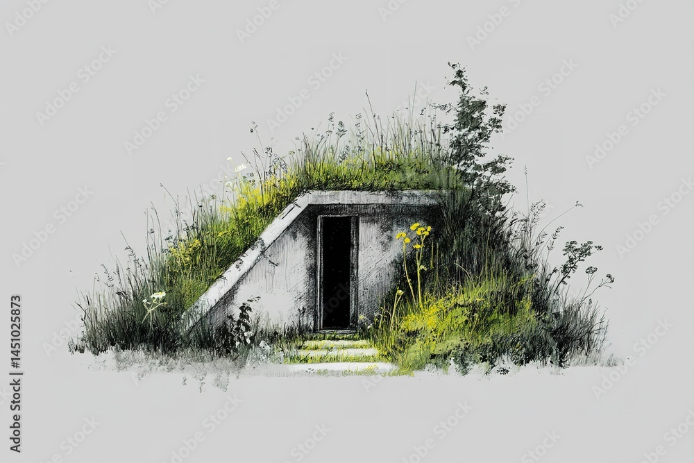 Unique underground shelter with natural landscape integration showcases innovative architectural design