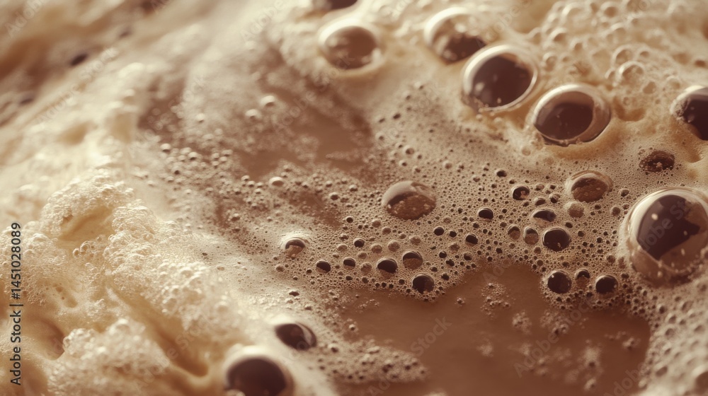 Chocolate Protein Shake With Frothy Bubbles Chocolate Protein Shake With Frothy Bubbles
