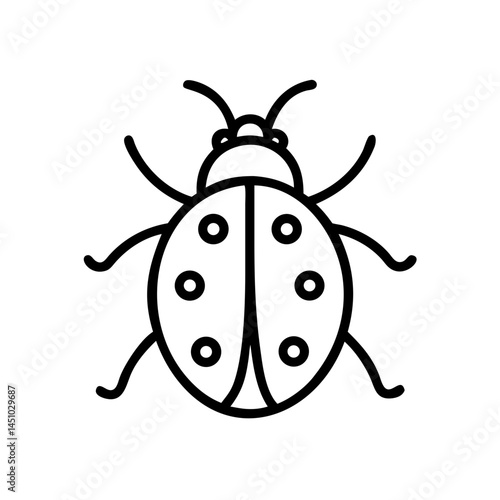 Cute ladybug illustration, icon, vector 