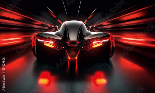Futuristic Vehicle Through Tunnel Night Animation Video Featuring High Speed Modern Transportation Design