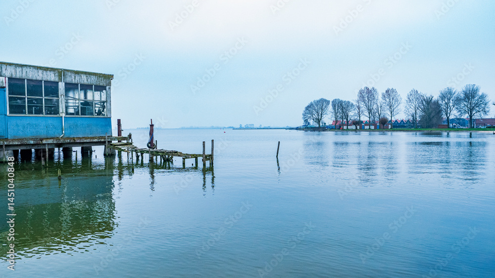 Fototapeta premium Postcard from Volendam, North Holland Province, Netherlands
