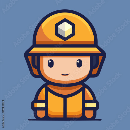 Brave Protector: A charming illustration of a fireman, ready to face any challenge with courage, embodying the spirit of bravery and dedication.