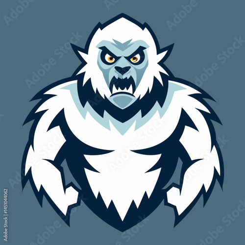 Intimidating Yeti Icon: A fierce yeti with intense glare, a symbol of formidable presence and captivating mystique.