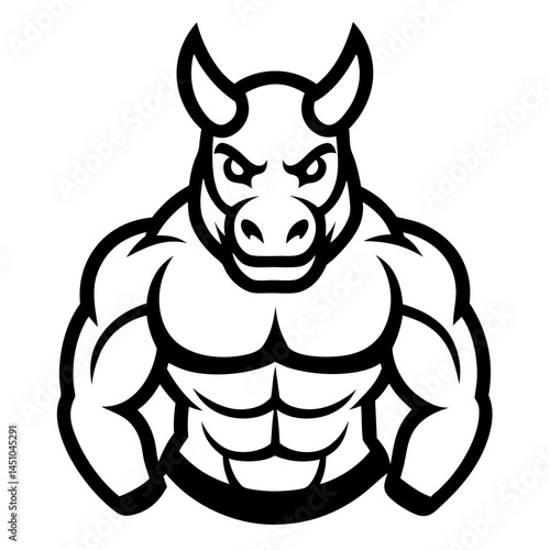 Muscular Bull Icon: A strong and muscular bull is illustrated, showcasing power and determination. This image is a bold statement of strength and resolve.