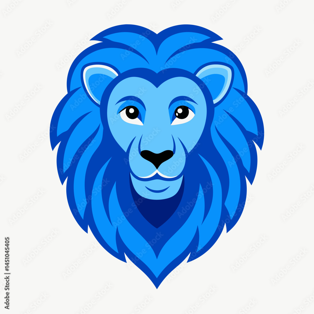 Obraz premium Regal Lion's Portrait: A stunning depiction of a lion, embodying the essence of courage and strength, meticulously crafted with bold colors and a sleek, contemporary style. 