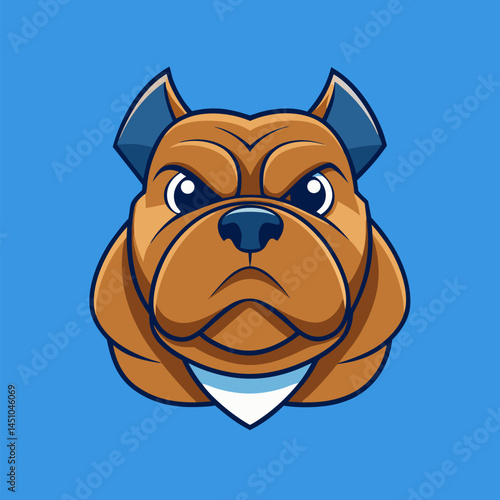 Grumpy Dog Cartoon: A stylized illustration of an angry-looking dog, exuding determination and intensity. The dog's expression is focused, with a hint of aggression conveyed through its features.