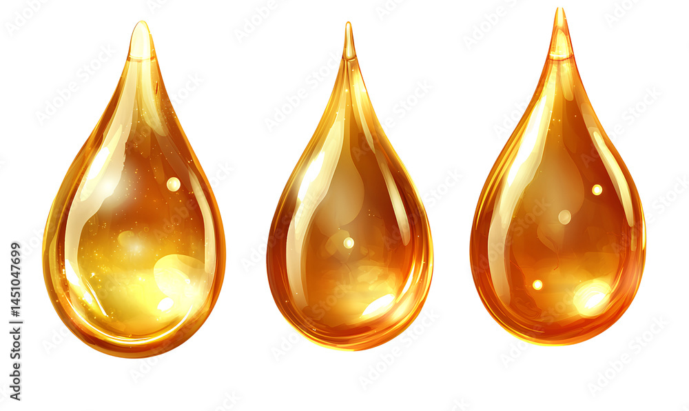 Set of vector drops with oil, honey, or liquid, isolated on a transparent background. Cutout PNG file. Set of vector drops with oil, honey, or liquid, isolated on a transparent background. Cutout PNG file.