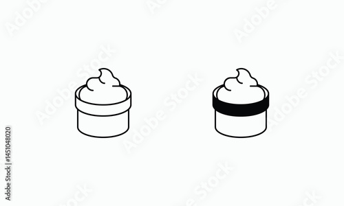 Shaving Cream icons set Line and Glyph black vector icon stock illustration