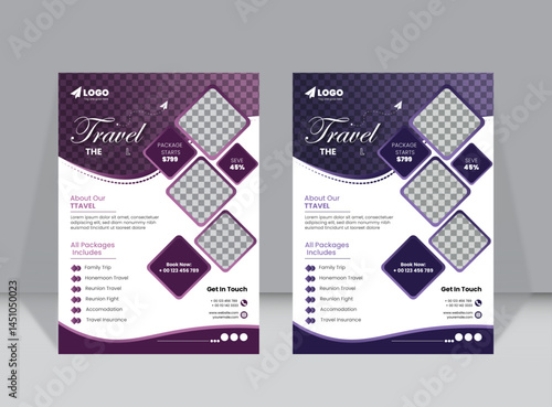 Corporate template travel flyer design. Creative Modern Fresh Clean Clear simple best travel flyer.