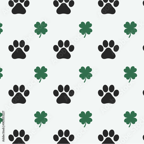 Lucky Paw Print Repeat Pattern