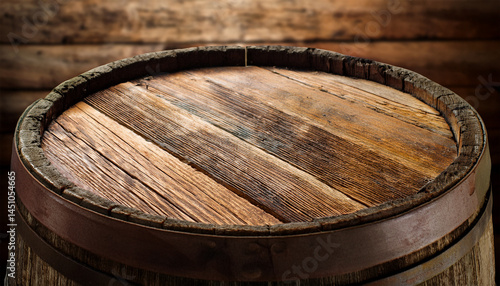 Wallpaper Mural rustic wooden barrel top with weathered texture Torontodigital.ca