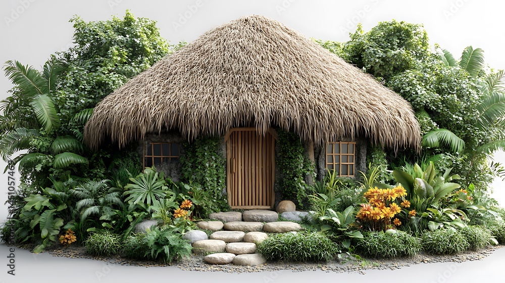 Tropical Hut Surrounded By Lush Greenery High Resolution Photo Exotic Getaway Inspiration Tropical Hut Surrounded By Lush Greenery High Resolution Photo Exotic Getaway Inspiration