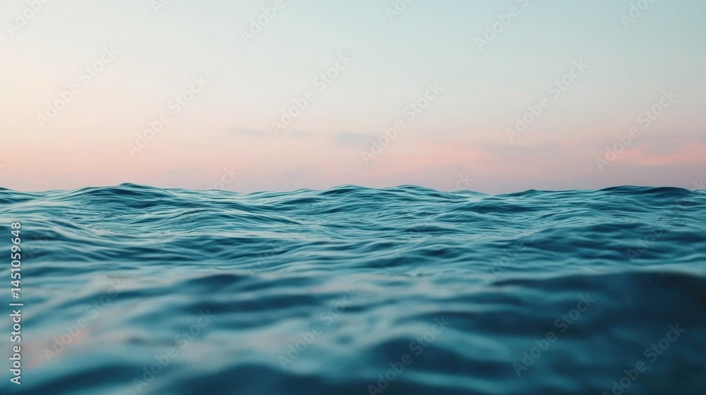 Obraz premium Pastel sky reflecting on tranquil ocean surface at dawn