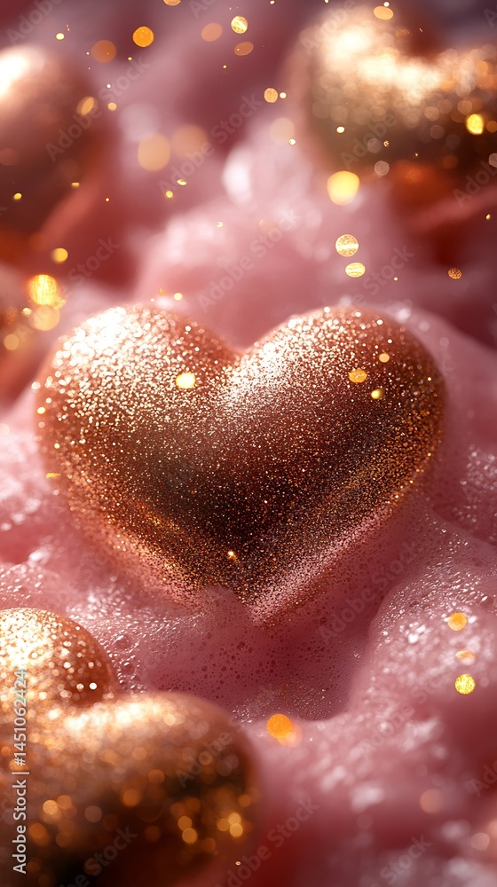 Fototapeta premium Love-themed sparkling heart high resolution image