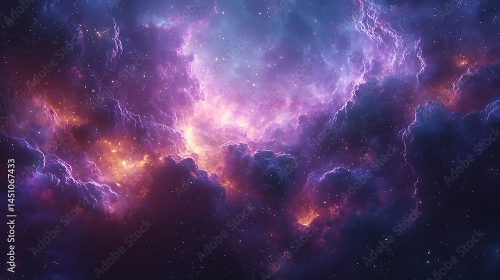 Fototapeta premium Majestic space scenery with bright galaxies high resolution image