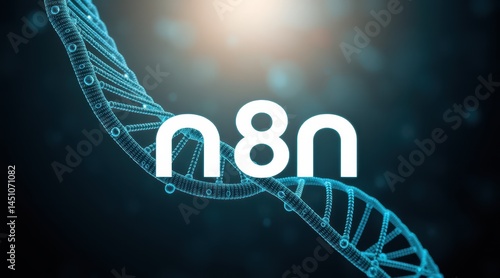 n8n Genetic Innovation Laboratory Digital Illustration Technology Close-Up DNA Breakthrough