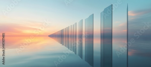 3d illustration of abstract minimal architecture background  geometric architectural with chrome or metallic curve design  Car presentation   
