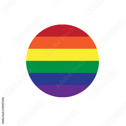 rainbow lgbt flag button and celebrate pride month, week or day vector flat illustration. LGBTQ support social media banner or post template, greeting card or party invitation