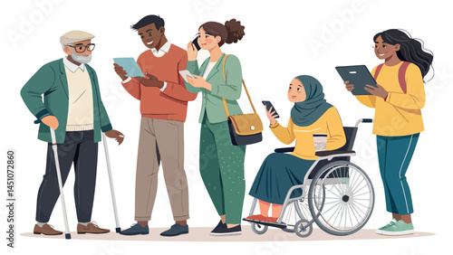 Diverse Group of Eight Individuals Representing Different Cultures and Ages