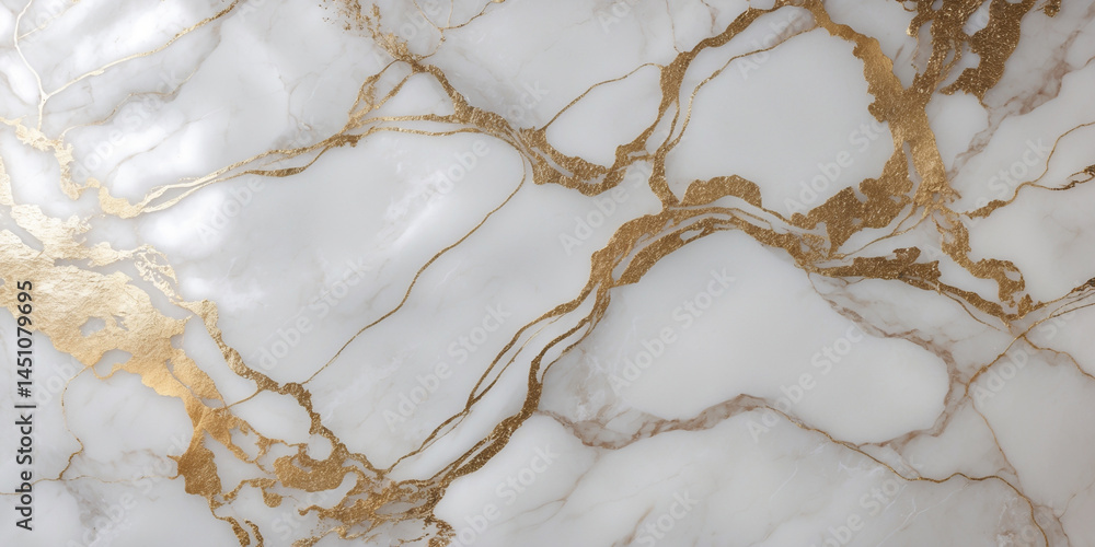 Fototapeta premium Elegant Gold and White Marble Texture Luxury Background Image