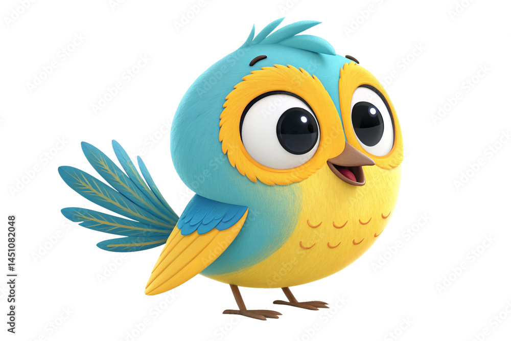 cute bird character 3d rendering, isolated on transparent background - generated by ai cute bird character 3d rendering, isolated on transparent background - generated by ai